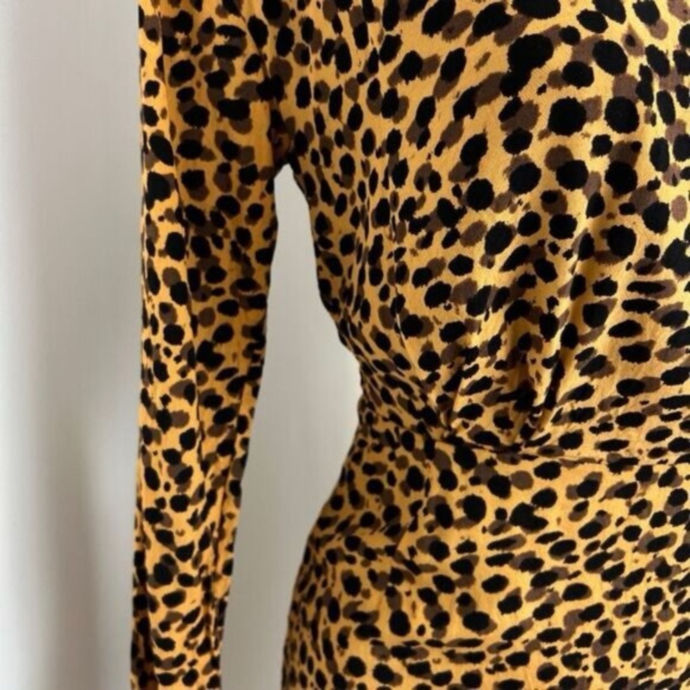 Stockholm Atelier Other Stories Womens 2 Cheetah Yellow Black Bodycon Dress - Picture 9 of 16